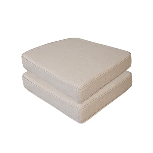 Goodgoods Outdoor Patio Cushion Putty Outdoor Chair Pads 20x20 inch with Zipper, Suitable for Patio Furniture and Most Home Depot Furniture 2-Pack