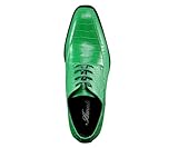 Amali Harvey Mens Dress Exotic Shoes Croco and EEL Lace up Oxford Formal Shoe for Men - Green, Size 11