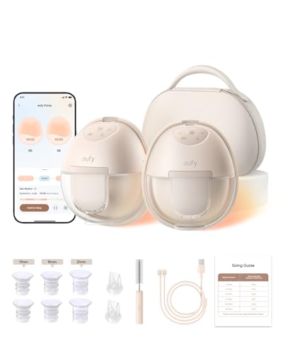 eufy Security Heated Wearable Breast Pump S1 Pro, Slim Hands-Free with Industry-Leading HeatFlow Tech, Wireless Charging Case, App-Controlled OptiRhythm, Hospital-Grade Suction, in-Bra Use