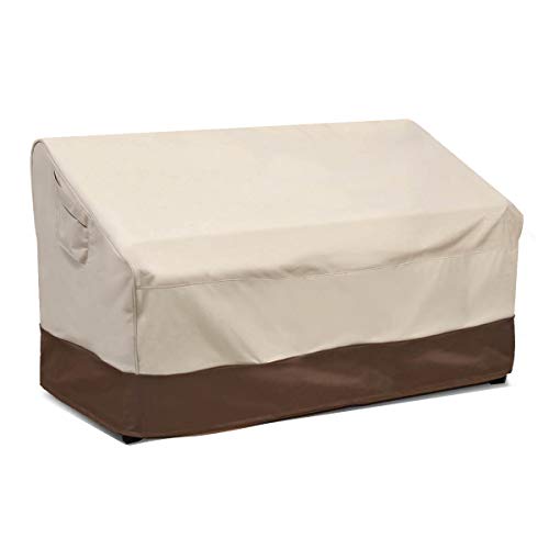 VAILGE Heavy Duty Deep Patio Sofa Cover,100% Waterproof Outdoor Sofa Cover, Large Lawn Patio Furniture Covers with Air Vent, Large (Deep), Beige & Brown