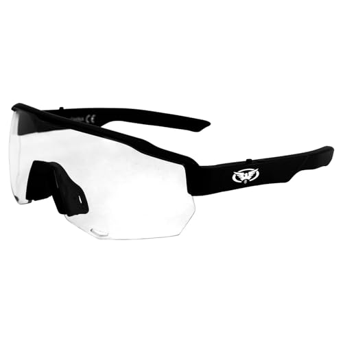 Global Vision Jam 1 Black Cycling Glasses w/Clear Lenses, Wireless Bluetooth Safety Sunglasses ANSI Z87.1 Certified – Shatterproof UV400 Protection, Hands-Free Calls & Music, Includes Hard Case