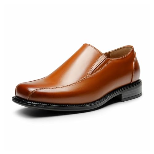 Bruno Marc Men's Slip on Dress Loafers Shoes, Brown, Size 12W, Statewide-01