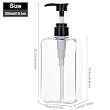 Yebeauty Pump Bottle Dispenser, 6 Pack 10oz 300ml Clear Refillable Shower Pump Bottles Empty Plastic Lotion Hand Soap Dispenser Liquid Container for Shampoo Body Wash Kitchen Bathroom