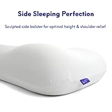 Cushion Lab Deep Sleep Pillow, Patented Ergonomic Contour Design for Side & Back Sleepers, Orthopedic Cervical Shape Gently Cradles Head & Provides Neck Support & Shoulder Pain Relief - Calm Grey