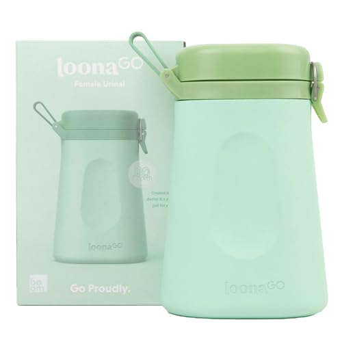 LoonaGo Female Urinal – Portable, Odor-Blocking, Leakproof Pee Bottle – Discreet Bedside & Travel Toilet for Women - Road Trips, Camping and Post Surgery – FSA/HSA Eligible (Green)