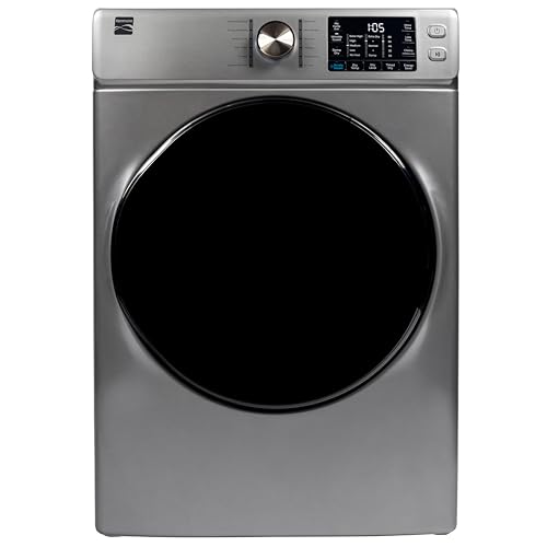 Kenmore 2682273 Front Load Electric Dryer with Steam, Wrinkle Guard, Energy Saver, Smart Sensor Drying System, 8.0 cu. ft. Total Capacity, Metallic Silver