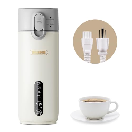 BlazeHold Travel Portable Electric Kettle, Food-Grade 316 Stainless Steel (300W/400ML) Fast-Boil Small Hot Water Boiler with 4 Temp Settings, Keep Warm, Auto Shut-Off & Boil-Dry Protection, BPA-Free