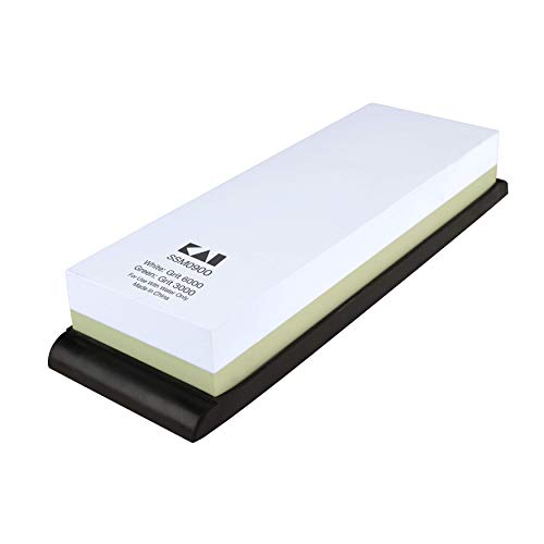 Shun Combined Whetstone Sharpener, 3000 and 6000 Grit Combination Whetstone, Dual Sided Knife Sharpener for Professional and Home Chefs