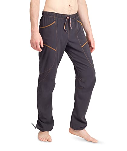 Rock Climbing Pants Unisex Fitness Design for Men & Women in Popular Colors, Durable Soft Stretchy Polyester, Lightweight, Breathable, 4 Pockets, Chalk Bag & Brush Loops, Adjustable Waistband