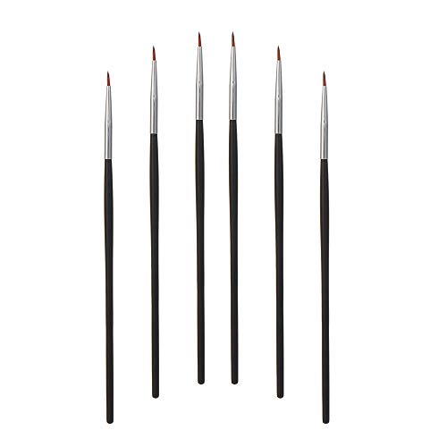 Eye Makeup Sable Eyeliner Brushes, 6 Pcs Ultra Fine Soft Sable Eyeliner Makeup Tools for Women to Accurately Apply Gel and Wet Powder