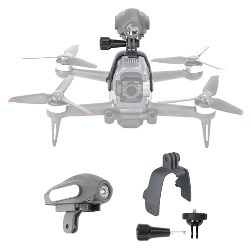 Drone Searchlight Strobe Light for DJI FPV Drone Night Navigation Flight Light Lamp Headlight Mount with Top Carry Extension Bracket Adapter Clamp Holder Drone Anti-Collision Accessories