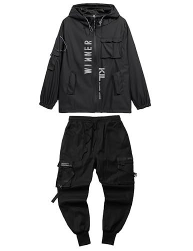 Aelfric Eden Mens Jogger Pants & Windbreaker Jackets Japanese Cargo Sweatpants Multi-Pockets Techwear Hip Hop Streetwear