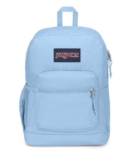 JanSport Cross Town Plus Backpack - Large Main Compartment, Side Water Bottle Pocket, 15-Inch Padded Laptop Sleeve - Blue Dusk