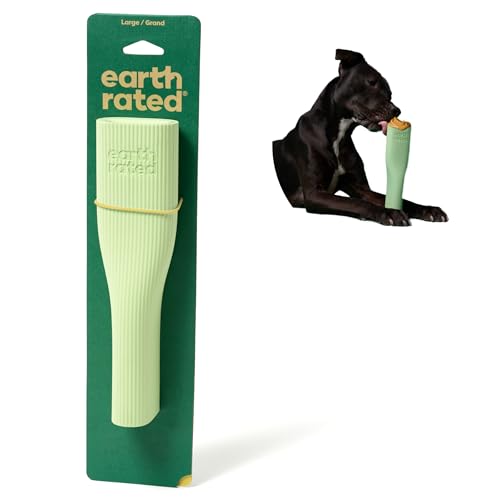 Earth Rated Dog Toy, Enrichment Toys for Adult and Puppy Dogs, Dishwasher and Freezer-Safe, Natural Rubber, Large, Green