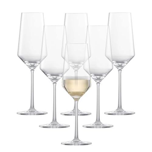 Schott Zwiesel Tritan Crystal Glass Pure Stemware Collection Champagne Flute with Effervescence Points, 7.3-Ounce, Set of 6