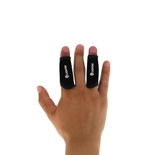 LIONTEK Single Finger Sleeve Pair - Sports Compression Finger Sleeve for BJJ, MMA, Basketball, Weight Lifting, and More (X-Large)