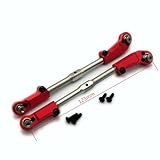 Stainless Steel Adjustable Turnbuckle Tie Rod Steering Link with Aluminum Ends Red for Arrma 1/8 Kraton Outcast Notorious Talion 1/7 Fireteam AR340071 AR330230