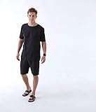 Men's Linen T-Shirt 100% Linen Black Summer Clothing for Men from Natural Flax Beach Shirts Best Gift for him (XL, Black)