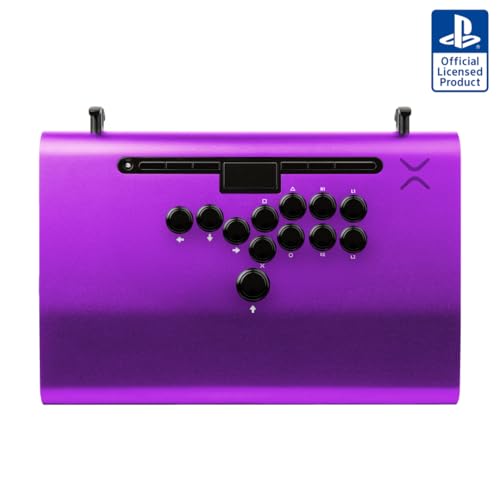 Victrix Pro FS-12 ESports Playstation Fight Stick All Button Arcade Controller for PS5, PS4, PC, 12-Button Sanwa Denshi, Ergonomic Detachable Joystick, Tournament Grade for Fighting Games (Purple)