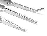 Cross Lock Tweezers Set 3 Cross Locking Soldering Self Closing Straight and Bent by JTS