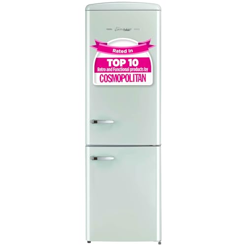 Unique Appliances UGP-330L LG AC Classic Retro Refrigerator Electric Bottom-Mount Fridge with Intuitive Control Panel, 4 Glass Shelves, and 3 Freezer Drawers, Frost-Free, 12 cu./ft, Summer Mint Green