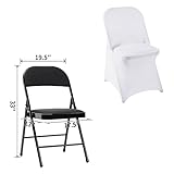 eccwai 12 PCS Waterproof Stretch Spandex Folding Chair Covers, Dining Room Chair Slipcovers Protector for Wedding, Banquet, Party, Holidays, Celebration and Decoration（White）