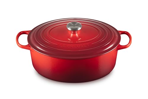 Le Creuset Enameled Cast Iron Signature Oval Dutch Oven, 8 qt., Cerise