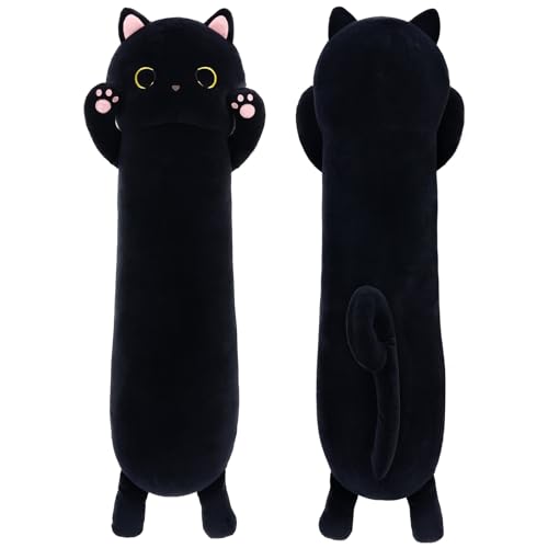 MorisMos 43” Long Cat Body Pillow, Large Cartoon Cat Stuffed Animal Plush Toy Big Throw Pillow Soft Hugging for Kids Adults Girlfriend, for Special Day