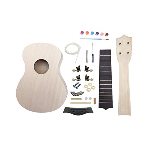 1 Set Diy Guitar Kit Unfinished Luthier Project Guitar Kit Body Neck Bridge Fretboard Ukulele Crafts