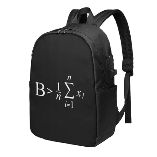 GOYKPMZXR Be Greater Than Average Travel Laptop Backpack Bag with USB Charging Port 17 Inch Computer Business Backpacks for Women Men Work College Gift,Casual Daypack,Black