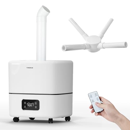 Humidifier Large Room, 30L/7.93Gal Large Commercial Humidifier 5000 sq.ft, Top-Fill Whole House Humidifiers with Extension Tube, 3 Mist Mode, Timer – Ideal for Plants, Office, Warehouse & Greenhouse