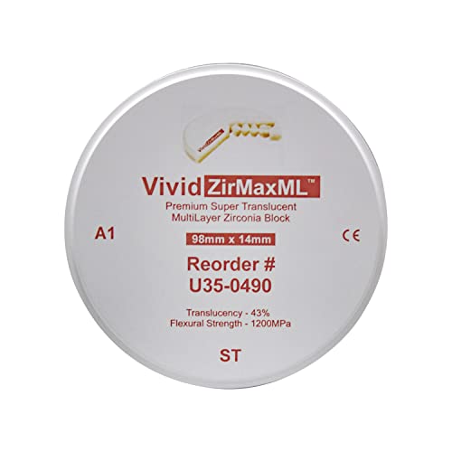 Dental Creations Super Translucent Multi Layer Zirconia Block Disc - 98mm X 14mm - Vivid ZirMax
