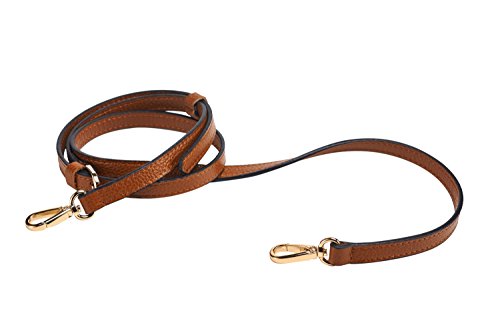 LIVE UP Full Grain Purse Strap Genuine Leather Replacement for Cross Body Bag Handbags(Brown)