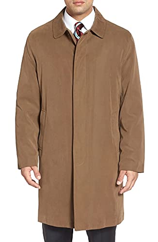 London Fog Men's Durham Rain Coat with Zip-Out Body, British Khaki, 44 Long