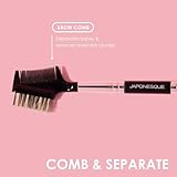 JAPONESQUE Brow & Lash Shaper with 3 Different Spoolie Brushes, for Separating Lashes, Eliminating Mascara Clumps, and Grooming and Shaping Brows