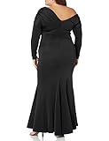 YMDUCH Women's Sexy Elegant Long Sleeve Off Shoulder Bodycon Long Evening Formal Dress Black