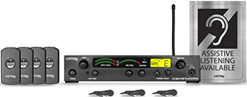 Listen Technologies LP-4VP-072 Assistive Listening DSP Value Package, Includes LT-803-072 Stationary 3-Channel RF Transmitter, 72 MHz