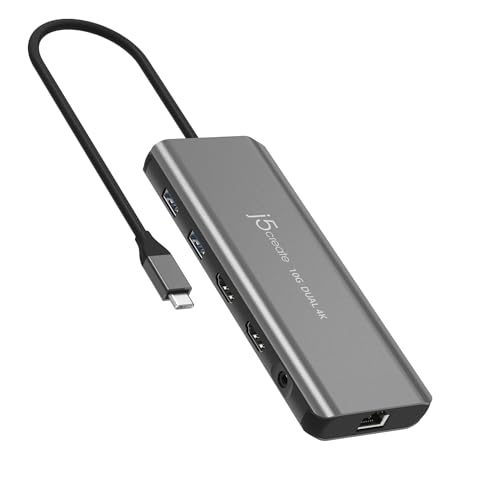 j5 Create USB Type-C 7 in 1 PD Support Dual HDMI Gen2 Multihub
