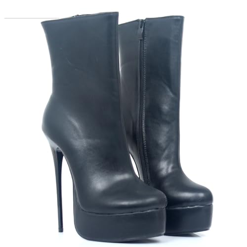 MXPMAMDD High Heels 16cm Fine Heeled Short Boot-black||37
