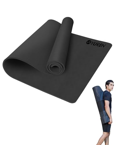 RYTMAT Yoga Mat 10mm Thick Large Exercise Mat 76"x35" Extra Wide Workout Mats for Home Gym, Non Slip TPE Yoga Mats with Straps and Storage Bag - Black
