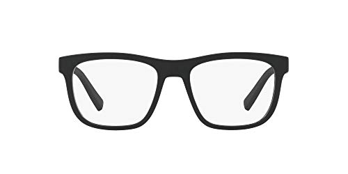 A|X ARMANI EXCHANGE Men's AX3050 Square Prescription Eyeglass Frames, Matte Black/Demo Lens, 53 mm