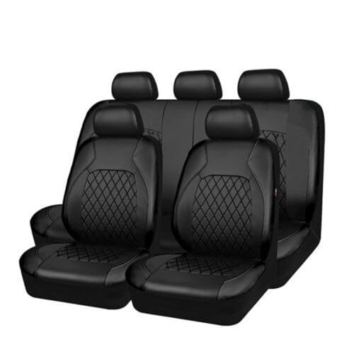 JXYBMNB 9 Pcs Seat Covers for Toyota Aqua 2017-2021 2022 2023 2024 2025, Leather Car Seat Cover Waterproof Non-Slip All Weather Interior Accessories,Black