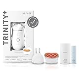 NuFACE TRINITY+ Microcurrent Facial Device, Wrinkle Reducer + Effective Lip & Eye Attachment - FDA Cleared Face Toning Device for Targeted Treatment + Microcurrent Gel Activator & Silk Creme