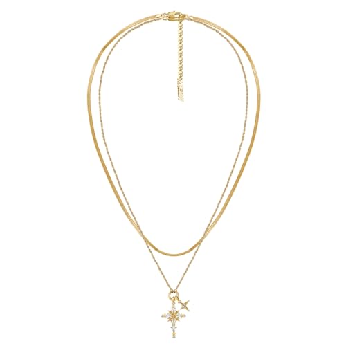 MASW original design exquisite cross gold plated collarbone chain Awn Star necklace for women necklace gift M3404001