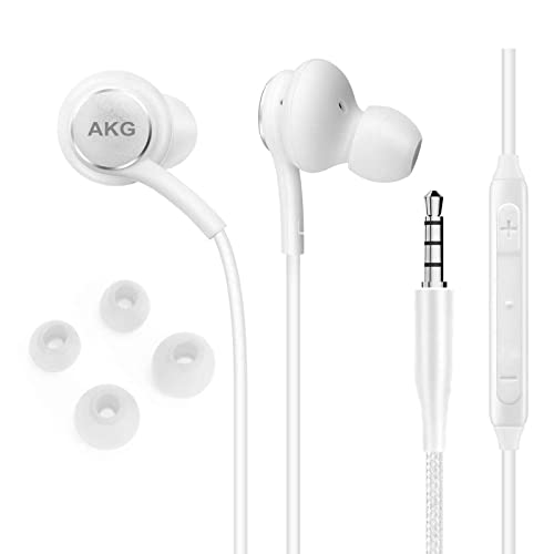 OEM UrbanX Corded Stereo Headphones for Huawei Y7 - with Microphone and Volume Buttons - White (US Version with Warranty)