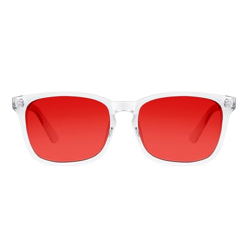 TIJN Sleep Glasses for 99.9% Blue Green Light Blocking Dual AR Coatings Red Lens for Computer Gaming Reduce Eyestrain