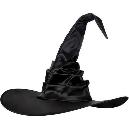 Pvoiue Halloween Witch Hat Costume Women Girls, Black Witch Hat, 17.7Inch*17.7Inch Detachable Costume, Halloween Accessories Decorations for Women Girls