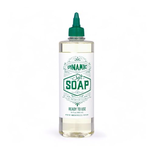 Dynamic Color Co- Green Soap Tattoo - Premium Soft Green Soap for Tattooing, Piercing Artists Medical Prep, Ready to Use, Made in USA, Not from Concentrate, 16 oz Bottle (16 oz)
