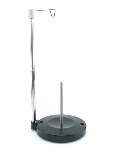Universal Single Cone and Spool Adjustable Thread Stand for Sewing and Embroidery Machines - Supports King and Mini-King Cones