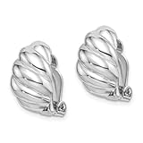 925 Sterling Silver Rhodium Plated Polished Weaved Oval Clip Earrings Measures 16.75x10.75mm Wide - Clip on Earring for Women